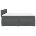vidaXL Sommier à lattes de lit avec matelas Gris foncé 200x200cm Tissu