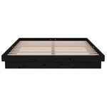 vidaXL Cadre de lit Noir Bois massif 150x200 cm Très grand