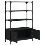 vidaXL Bibliothèque à 3 niveaux noir 70x30x109 5 cm bois d'ingénierie