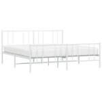 vidaXL Cadre de lit métal avec tête de lit/pied de lit blanc 180x200cm
