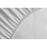 Drap Housse 100  Coton 160 x 200 cm - Bonnet 35 cm - Blanc