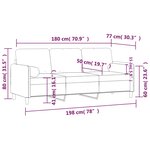 vidaXL Canapé 3 places avec oreillers décoratifs rose 180 cm velours