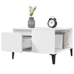 vidaXL Table basse blanc 55x55x36 5 cm bois d'ingénierie