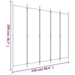 vidaXL Cloison de séparation 5 panneaux Anthracite 250x200 cm Tissu