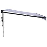 vidaXL Auvent rétractable automatique bleu et blanc 4x3 m