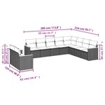 vidaXL Salon de jardin avec coussins 10 Pièces beige résine tressée