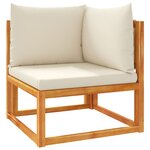 vidaXL Salon de jardin avec coussins 7 Pièces bois massif d'acacia