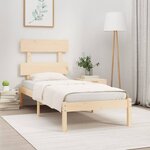 vidaXL Cadre de lit bois massif 75x190 cm petit simple