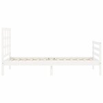 vidaXL Cadre de lit avec tête de lit blanc petit simple bois massif