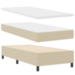 vidaXL Lit box spring avec matelas vert clair gris 100x200 cm tissu en velours côtelé