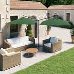 vidaXL Parasol double avec mât en acier Vert 600x300 cm