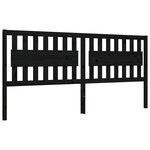 vidaXL Cadre de lit avec tête de lit noir 200x200 cm bois massif