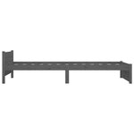 vidaXL Cadre de lit Gris Bois massif 75x190 cm Petit simple
