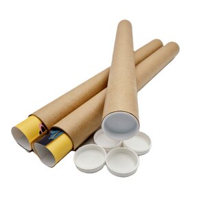 Lot de 50 Tubes carton brun pour affiche poster 5 cm x 50 cm
