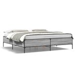 vidaXL Cadre de lit sonoma gris 200x200 cm bois d'ingénierie et métal