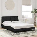 vidaXL Cadre de lit avec lumières LED noir 140x190 cm velours