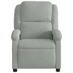 vidaXL Fauteuil inclinable électrique gris clair velours