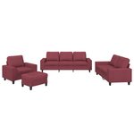 vidaXL Ensemble de canapés 4 Pièces rouge bordeaux tissu