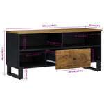 vidaXL Meuble TV 100x33x46 cm bois de manguier et d'ingénierie