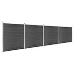 vidaXL Ensemble de panneau de clôture WPC 699x186 cm Noir