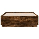 vidaXL Cadre de lit avec lumières LED chêne fumé 140x190 cm