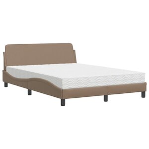 vidaXL Lit avec matelas cappuccino 140x190 cm similicuir