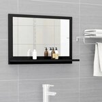 vidaXL Miroir de salle de bain Noir 60x10 5x37 cm Bois d’ingénierie
