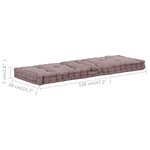 vidaXL Coussin de plancher de palette Coton 120x40x7 cm Taupe