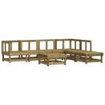 vidaXL Salon de jardin 7 Pièces bois de pin imprégné