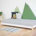 Lit simple TEENY 140 x 200 naturel et blanc