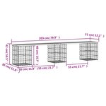 vidaXL Banc de jardin design de gabion 203x31x42 cm bois massif de pin