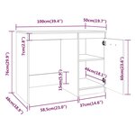 vidaXL Bureau Chêne fumé 100x50x76 cm Bois d'ingénierie