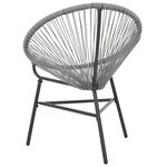 vidaXL Chaise de jardin sous forme de lune Résine tressée Gris