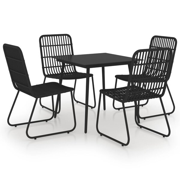vidaXL Ensemble à manger d'extérieur 5 Pièces résine tressée et verre