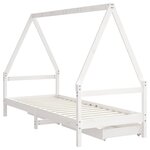 vidaXL Cadre de lit enfant tiroirs blanc 80x200 cm bois de pin massif