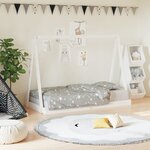 vidaXL Cadre de lit pour enfant blanc 80x160 cm bois de pin massif