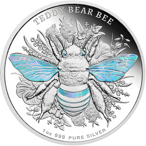 Monnaie TEDDY BEAR BEE Australian Native Bees 1 Oz Argent 2$ Niue 2026