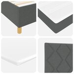 vidaXL Lit à ressorts avec matelas gris foncé 90x200 cm Tissu