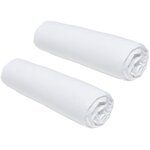 2 draps housses - 160 x 200 cm - Craie