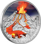 Monnaie en argent 5 dollars g 62.2 (2 oz) millésime 2023 volcano