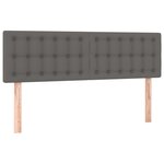 vidaXL Sommier à lattes de lit avec matelas Gris 140x190 cm Similicuir