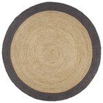 vidaXL Tapis fait à la main Jute avec bord gris foncé 210 cm