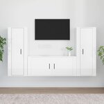vidaXL Ensemble de meubles TV 3 Pièces Blanc brillant Bois d'ingénierie