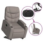 vidaXL Fauteuil inclinable électrique taupe tissu