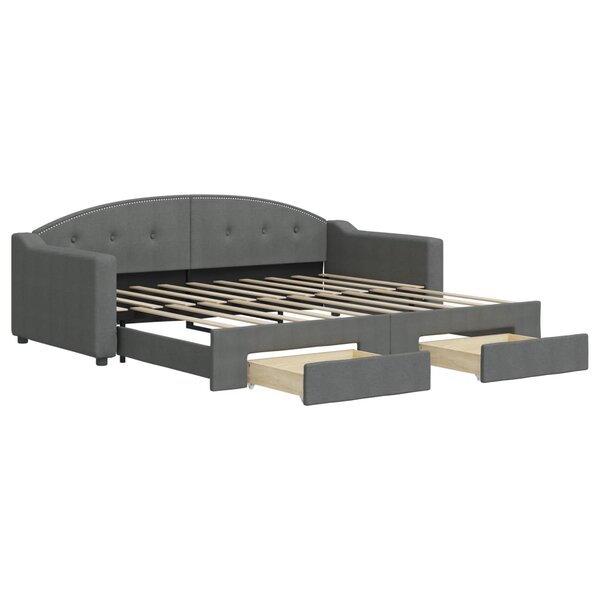 vidaXL Lit de jour avec gigogne et tiroirs sans matelas 90x190 cm