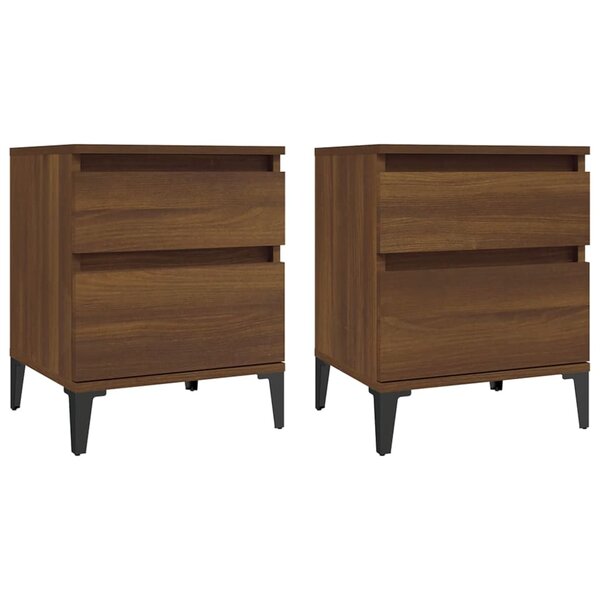 vidaXL Tables de chevet 2 Pièces Chêne marron 40x35x50 cm