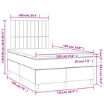 vidaXL Sommier à lattes de lit et matelas gris clair 120x190 cm tissu