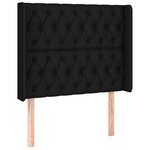 vidaXL Sommier à lattes de lit matelas et LED Noir 90x200 cm Tissu
