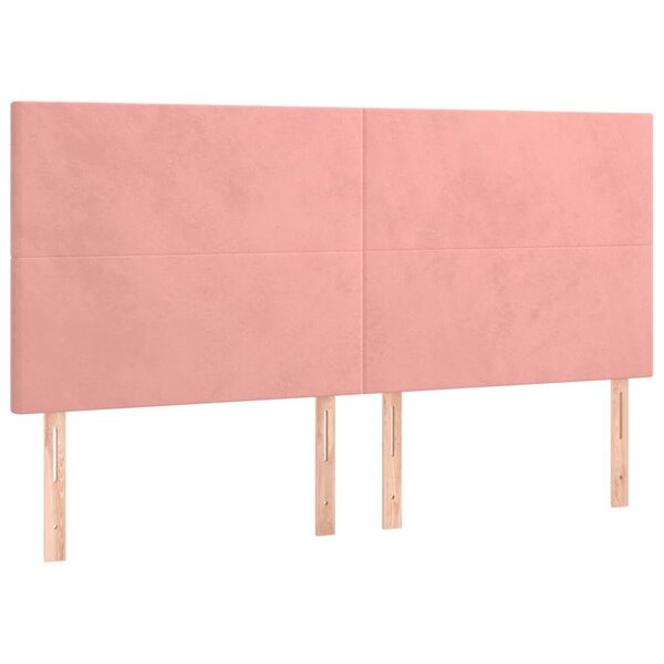 vidaXL Têtes de lit 4 Pièces Rose 80x5x78/88 cm Velours