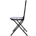 vidaXL Mobilier de bistro 3 Pièces mosaïque Carreau céramique Bleu Blanc